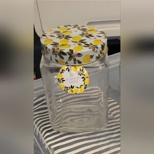 Lemon Pattern Glass Jar